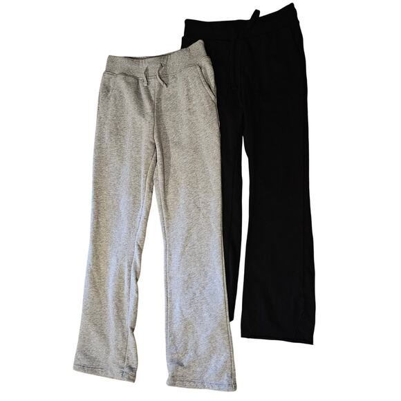 Girls' Sweatpants, Size L (10/12) Bundle of 2 Gray Black Old Navy Tek Gear Flare - Picture 1 of 6